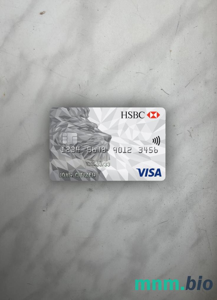United Kingdom HSBC visa classic card wygląd fotograficzny skan PSD + zdjęcie